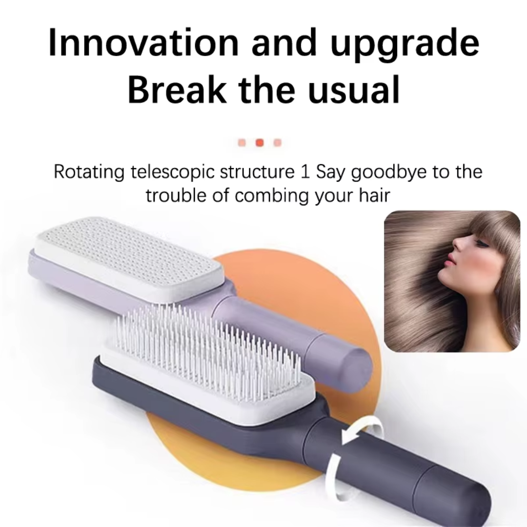 self cleaning hair brush,
detangling hair brush,
anti static hair brush,
hair brush for all hair types,
scalp massage brush