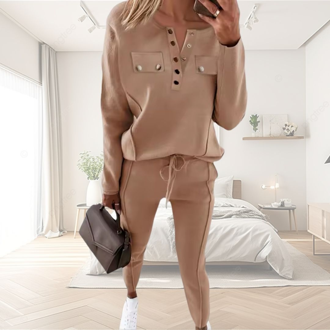 Casual Set,
Women’s Fashion,
Autumn Fashion,
Spring Outfit,
Slim Fit Pants,
Comfortable Clothing,
Long Sleeve Top,
Elastic Waist Pants,
Activewear,
Modern Casual Wear